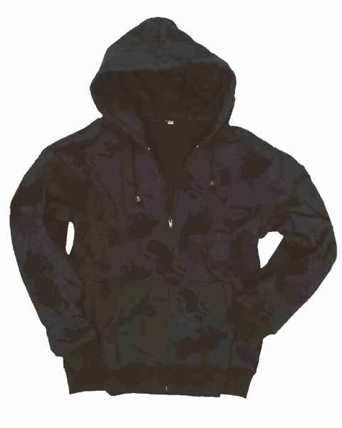 Mil-Tec JOGGING-KAPUZENJACKE BLACK CAMO Trainingsjacke