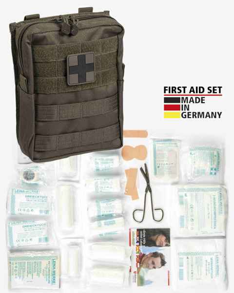 Mil-Tec FIRST AID SET LEINA PRO.43-TLG.LG OLIV Erste Hilfe