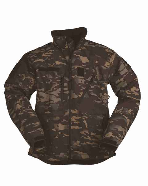 Mil-Tec SOFTSHELL JACKE SCU 14 MULTITARN BLACK Softshell
