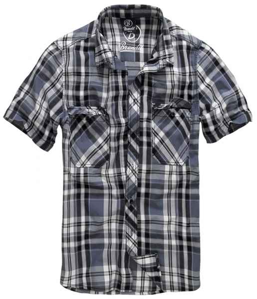 Brandit Herren Roadstar Shirt, 1/2 sleeve 4012 Hemd Flanell Karo Kurzarm Holzfällerhemd