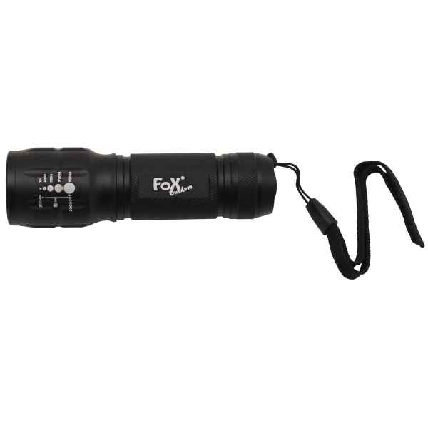FoxOutdoor Stablampe 3 Watt LED Mini Fokus schwarz Länge: 11 cm
