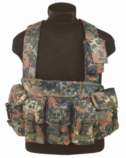 Mil-Tec CHEST RIGG 6-POCKET FLECKTARN Weste