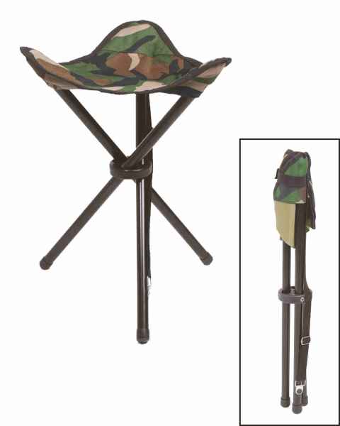 Mil-Tec DREIBEIN KLAPPHOCKER WOODLAND Stuhl Camping Outdoor