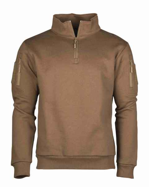 Mil-Tec TACTICAL SWEAT-SHIRT M.ZIPPER DARK COYOTE Sweatshirt