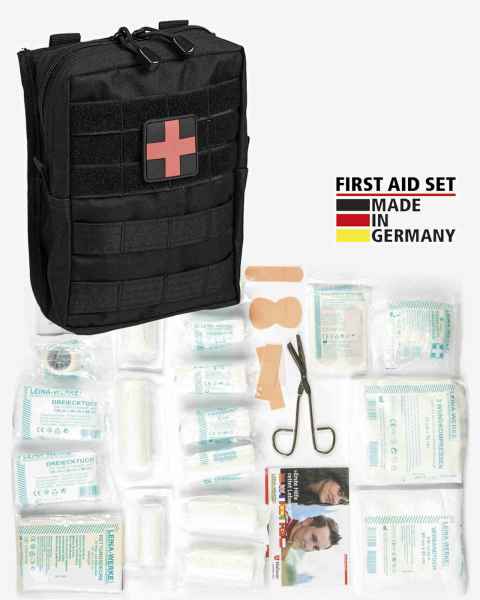 Mil-Tec FIRST AID SET LEINA PRO.43-TLG.LG SCHWARZ Erste Hilfe