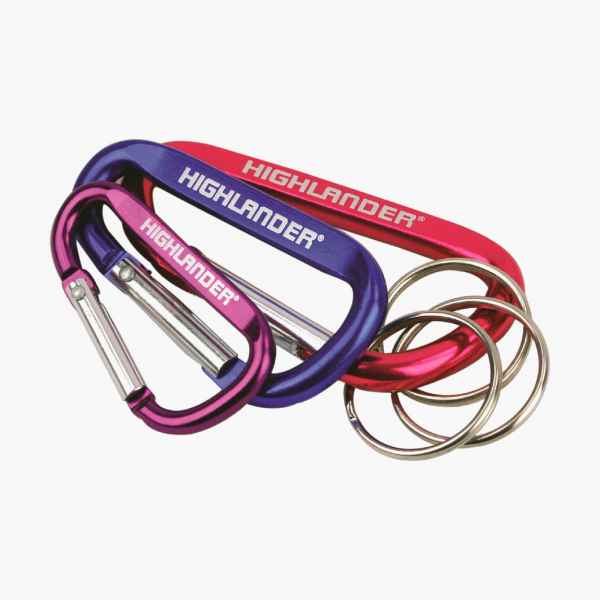 Highlander Karabinerhaken CS133 3PC KARABINER KEYRINGS ASSTD