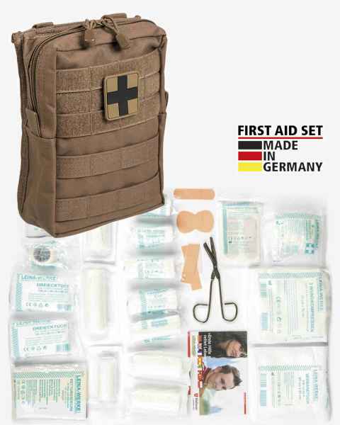 Mil-Tec FIRST AID SET LEINA PRO.43-TLG.LG DARK COYOTE Erste Hilfe