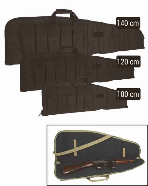 Mil-Tec RIFLE CASE M.TRAGEGURT SCHWARZ 100CM Zubehör