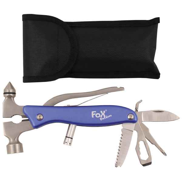 FoxOutdoor Werkzeugset Worker blau diverse Funktionen mit Etui