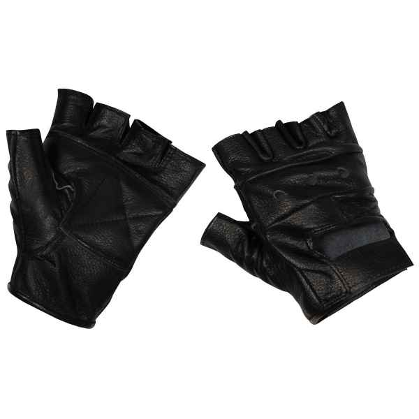 MFH Lederhandschuhe ohne Finger Deluxe schwarz