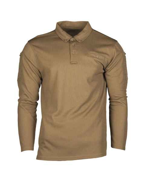 Mil-Tec TACTICAL QUICK DRY POLOSHIRT 1/1 ARM DARK COYOTE Poloshirt