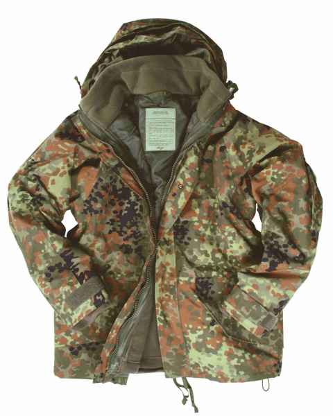 Mil-Tec JACKE NÄSSESCHUTZ M.FLEECEJA.FLECKT Outdoorjacke Jacke