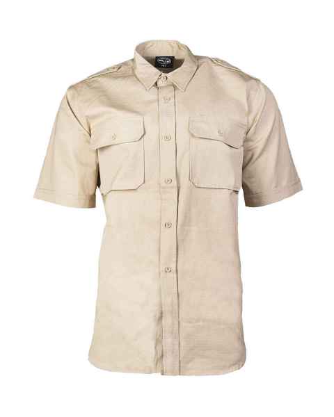 Mil-Tec TROPENHEMD 1/2 ARM COTTON KHAKI Freizeit