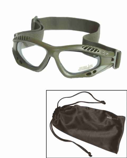 Mil-Tec COMMANDO BRILLE AIR PRO OLIV KLAR Brille