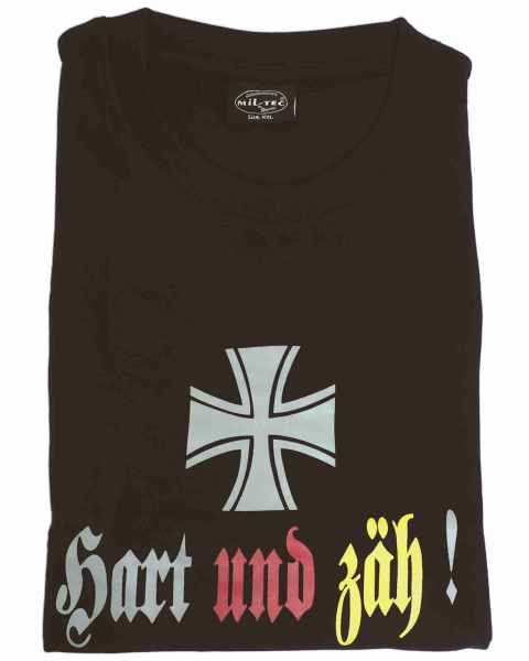 Mil-Tec T-SHIRT M.DRUCK HART UND ZÄH SCHWARZ T-Shirt print