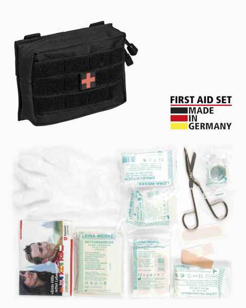 Mil-Tec FIRST AID SET LEINA PRO.25-TLG.SM SCHWARZ Erste Hilfe