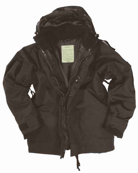 Mil-Tec JACKE NÄSSESCHUTZ M.FLEECEJA.SCHWARZ Outdoorjacke Jacke