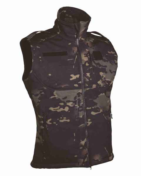 Mil-Tec SOFTSHELL WESTE MULTITARN BLACK Weste
