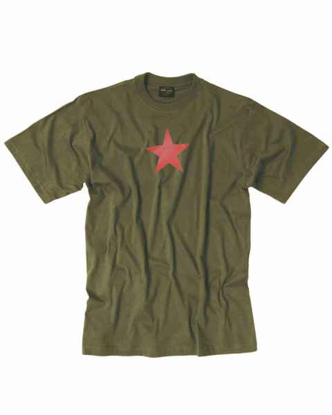 Mil-Tec T-SHIRT M.DRUCK RED STAR OLIV T-Shirt print