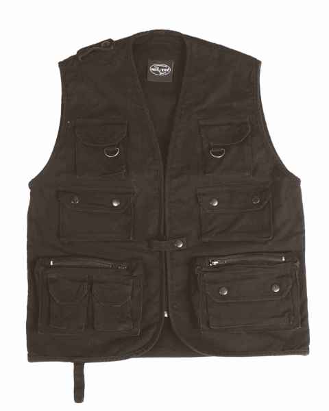 Mil-Tec JAGD-U.ANGLERWESTE MOLESKIN SCHWARZ Weste