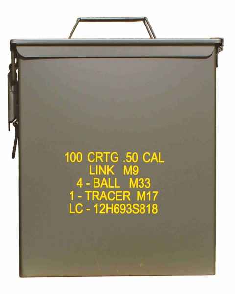 Mil-Tec US AMMO BOX STEEL M9 CAL.50 LARGE Munitionsbox
