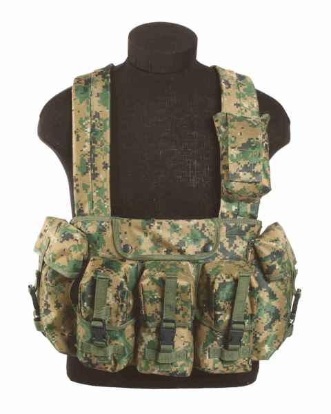 Mil-Tec CHEST RIGG 6-POCKET DIGITAL WOODLAND Weste