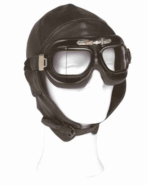 Mil-Tec FLIEGER LEDERHAUBE SCHWARZ Hut Mütze Kappe