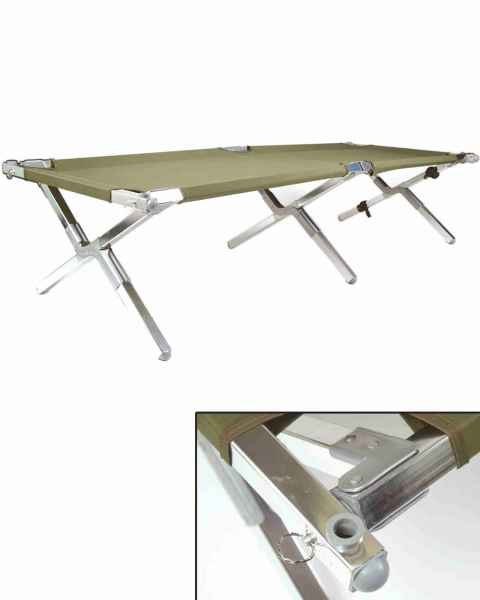 Mil-Tec US FELDBETT ALU GESTELL 210X65 CM GEN.II Feldbett Outdoor Campen