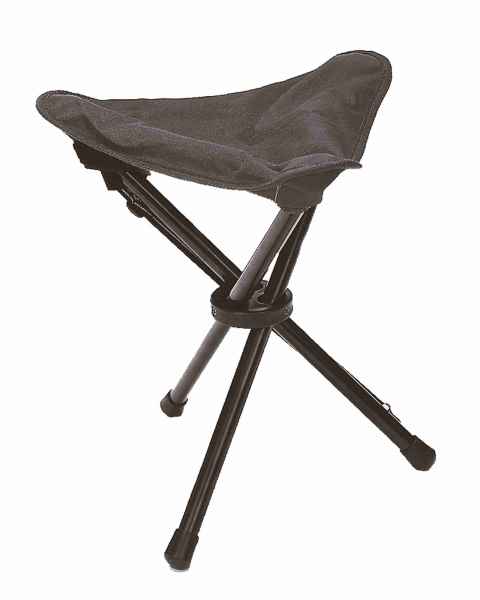 Mil-Tec DREIBEIN KLAPPHOCKER SCHWARZ Stuhl Camping Outdoor