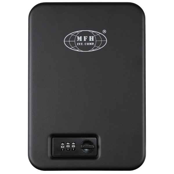 MFH Sicherheitskassette schwarz Metall mit Zahlenschloss