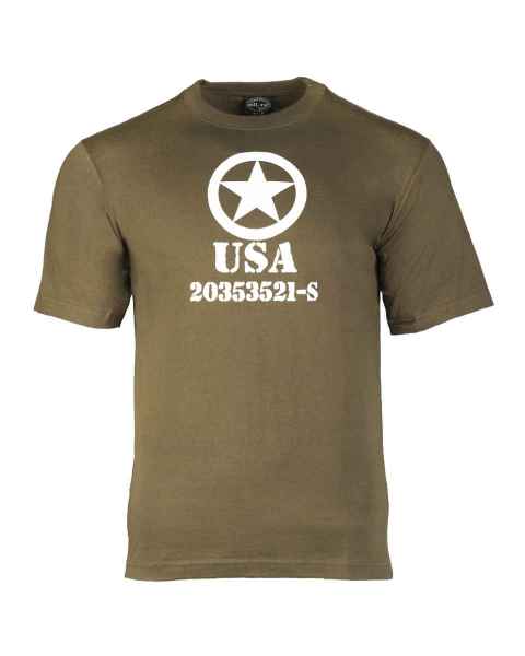 Mil-Tec T-SHIRT M.DRUCK ALLIED STAR OLIV T-Shirt print