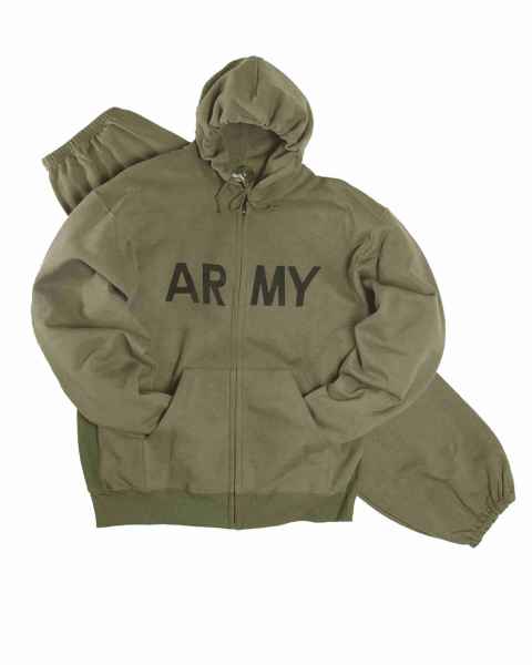 Mil-Tec US JOGGING-KAPUZENJACKE ARMY OLIV Trainingsjacke