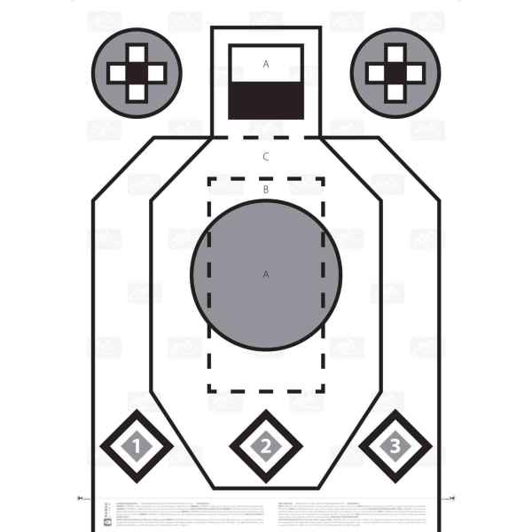 Helikon-Tex PXQT Pistol Excercise/Qualification Target Papier 100 Stück Schießstand